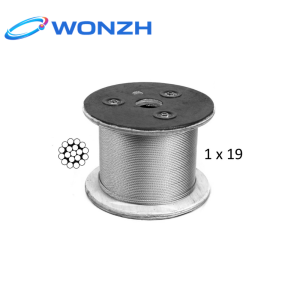 1×19 Stainless Steel Wire Rope High Tensile Low Stretch Cable